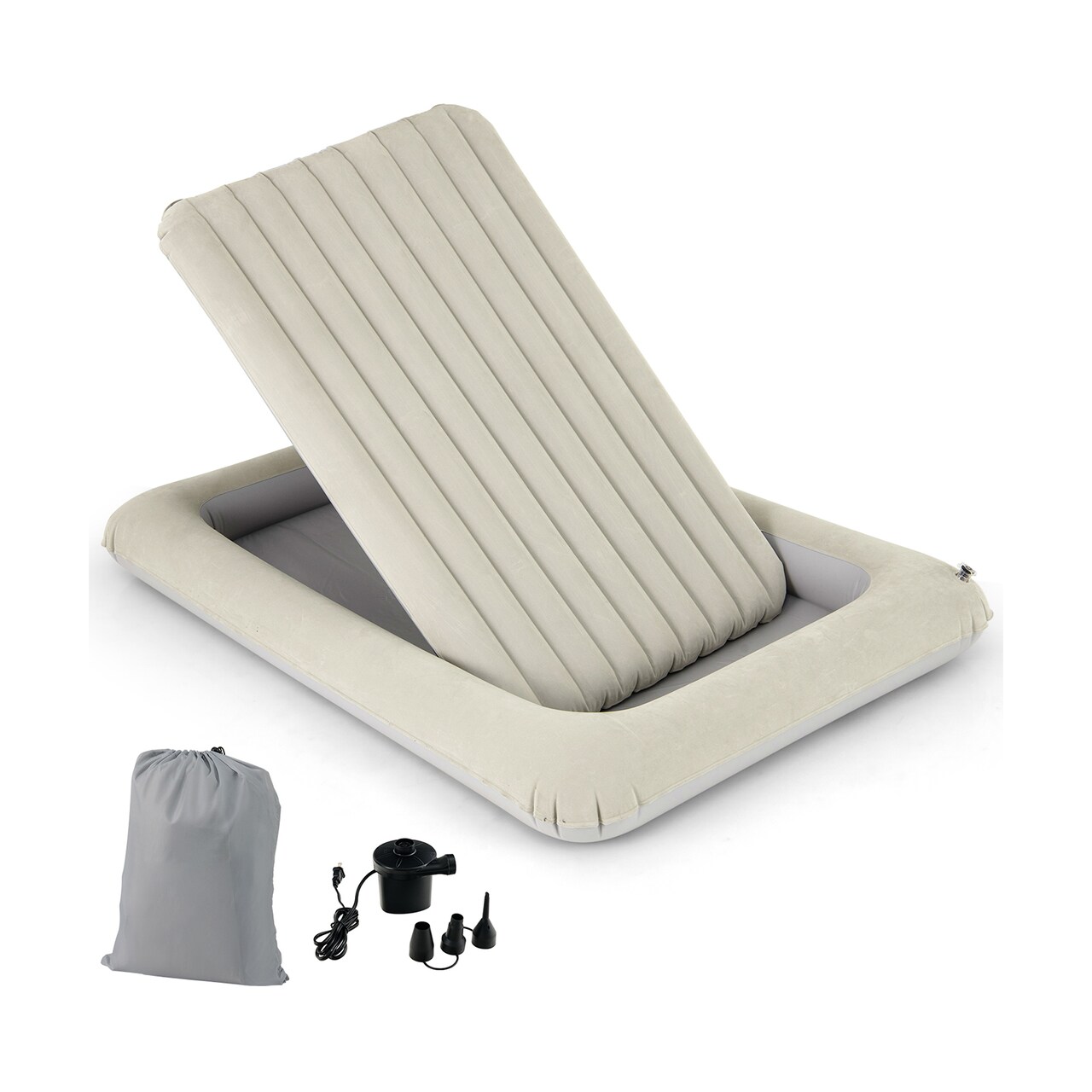 Inflatable kids Bed with Raised Rails, Electric Pump, for Home and Travel
